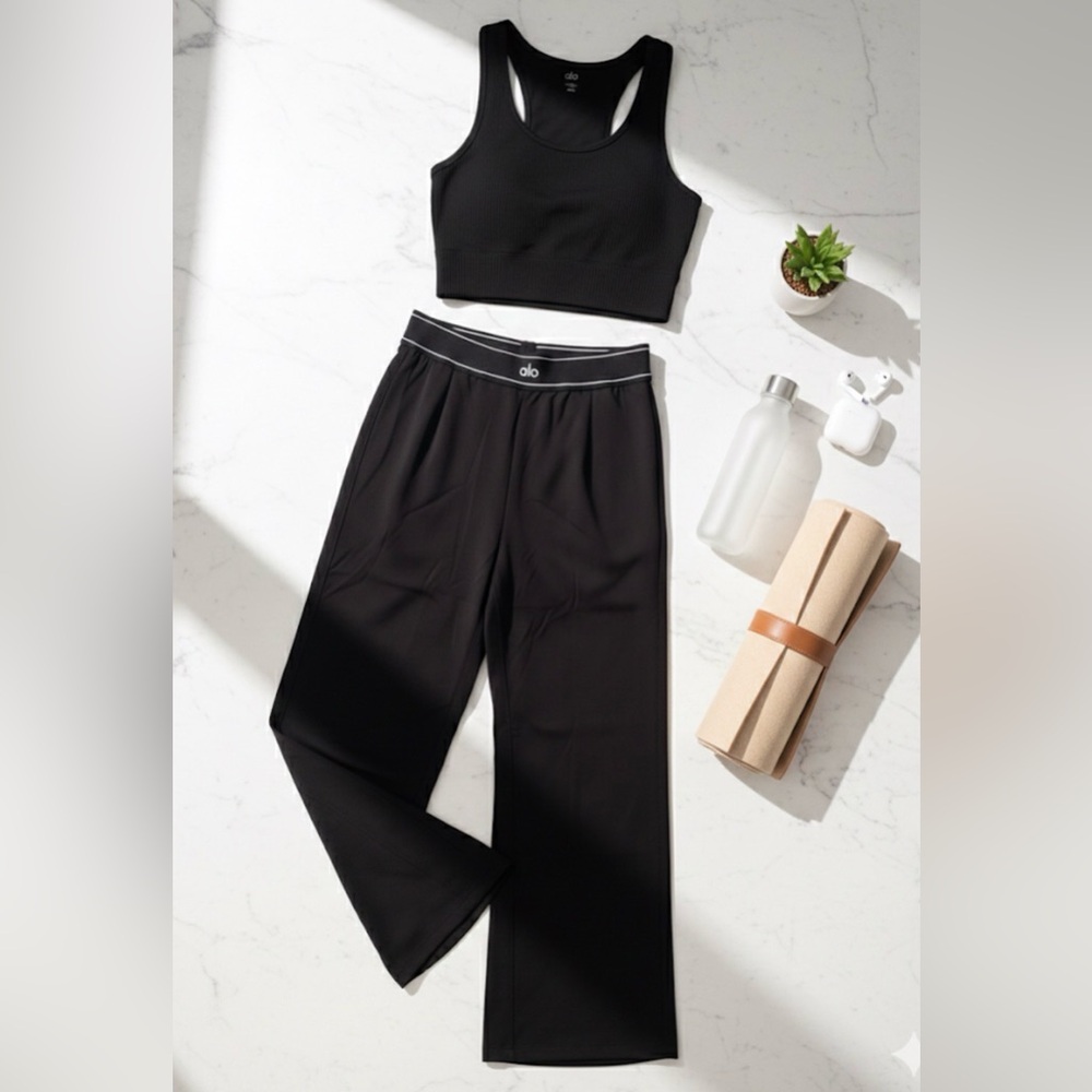 NWT Alo Yoga Black Suit Up Trouser (Long) – Size L - Picture 2 of 10